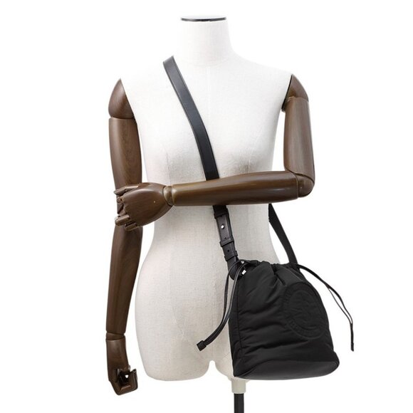 SAINT LAURENT PARIS Rive Gauche bucket bag Nylon/Leather Black 710261 - Picture 3 of 15